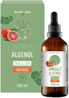 Produktbild von Bewertung Sinoplasan Omega 3 Algenöl mit 998mg DHA & 535mg EPA pro 2.5ml 100 ml DIE VEGANE ALTERNATIVE ZU FISCHÖL Blutorange