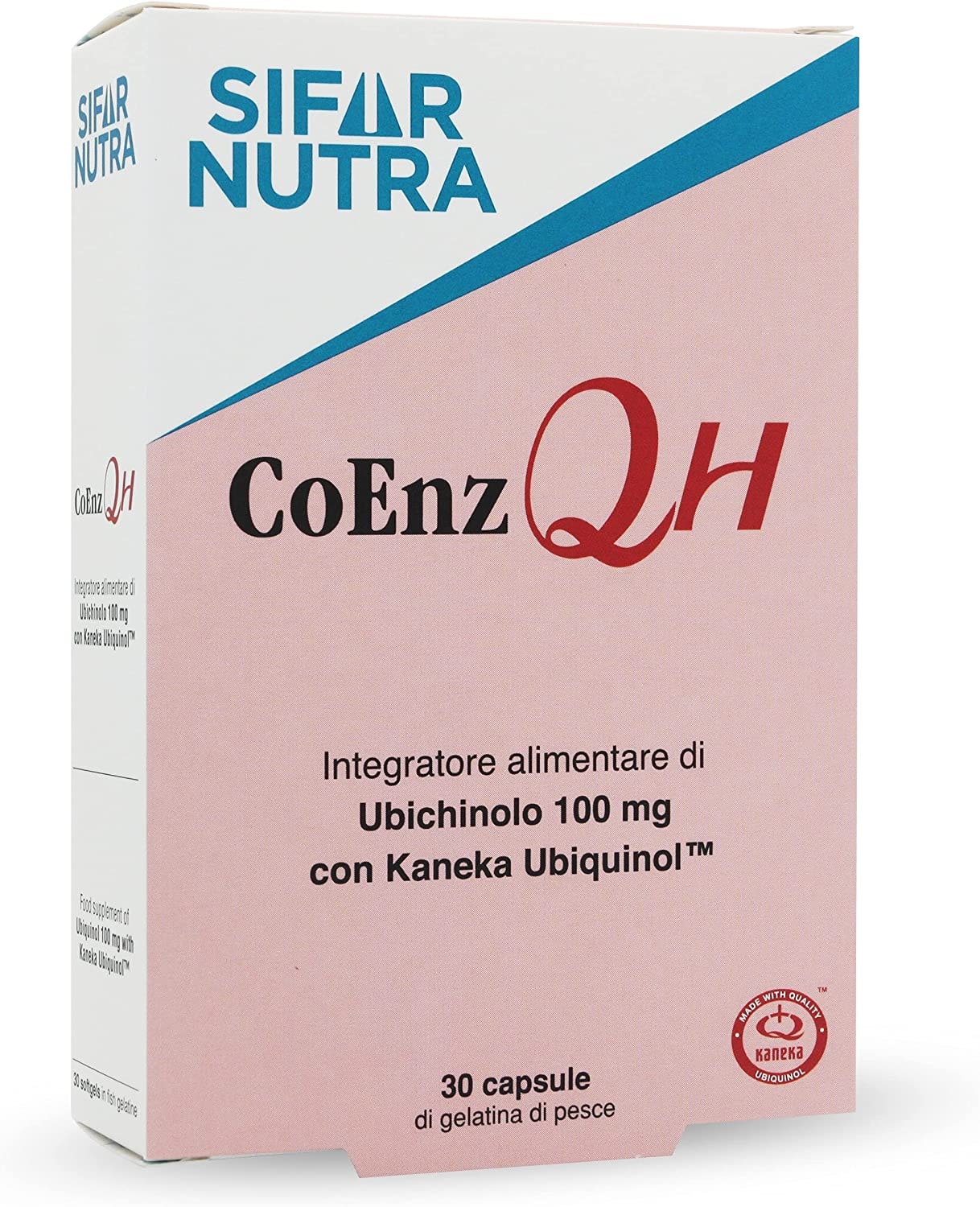 Produktbild von Sifar Nutra CoEnz QH | Kaneka QH | aktive Form von Coenzym Q10 | UBICHINOL 100mg | Antioxidationsmittel und Energiestoffwechsel | 30 Kapseln