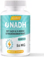 Produktbild von Bewertung AZAROE NADH 50mg Hochdosiert Zusammengesetzte Formel mit Coenzyme Q10 für Zelluläre Energie, Antioxidantien-Unterstützung und ATP-Produktion, 60 Kapseln (1er Pack)