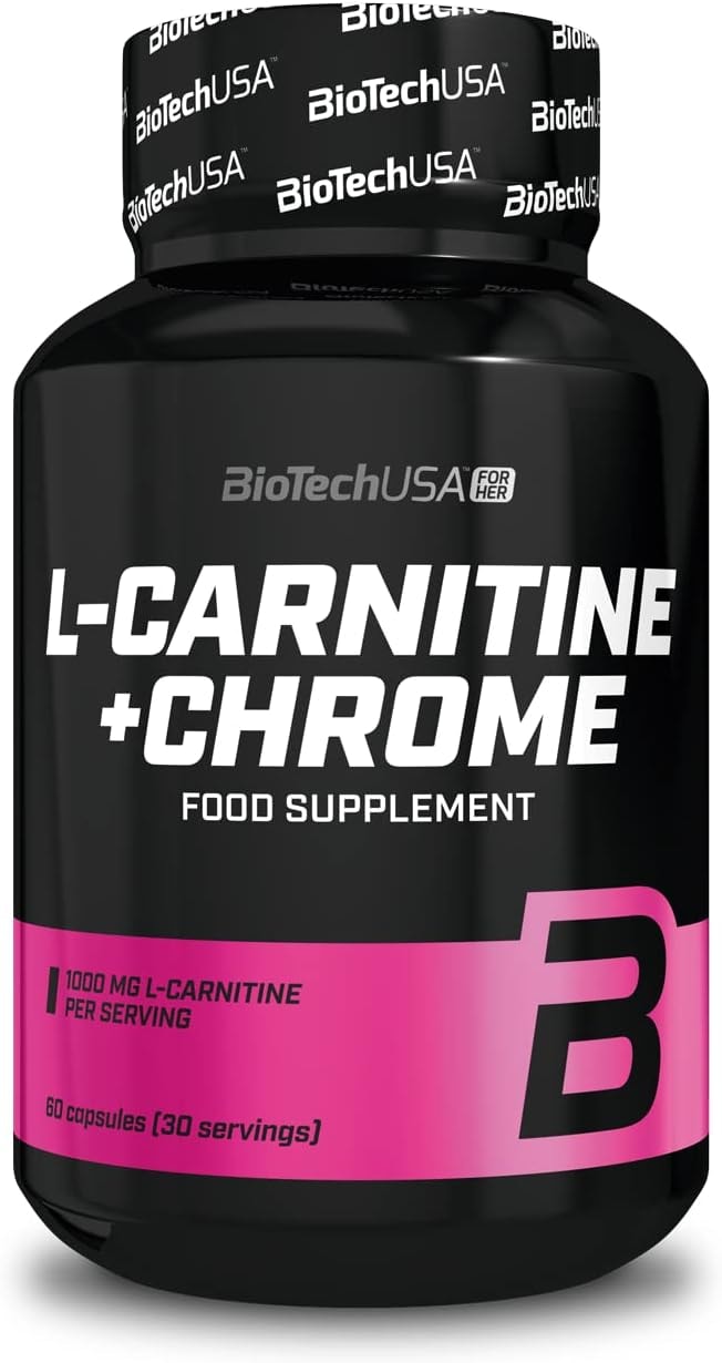 Produktbild von Bewertung BioTechUSA L-Carnitin Chrom Gewichtskontrolle Formel Stimulanzien-frei 1470mg L-Carnitin L-Tartrat pro Portion 60 Kapseln
