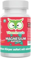 Produktbild von Vitamineule - Magnesium Kapseln - 100% reines Magnesiumcitrat ohne Zusatzstoffe - hochdosiert & vegan - Qualität aus Deutschland! - 100mg reines Magnesium pro Kapsel
