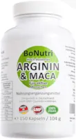 Produktbild von Bewertung BoNutri Maca 3600 mg Arginin 3000 mg 150 vegane Kapseln Qualität aus Deutschland Ohne Magnesiumstearat Vegan Glutenfrei Laktosefrei
