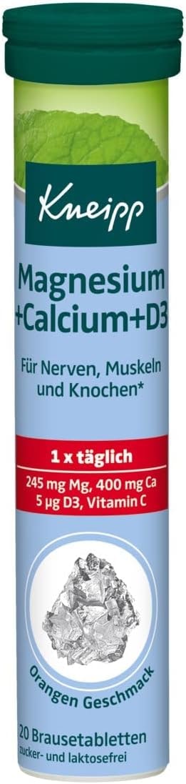 Produktbild von Bewertung Kneipp Magnesium Calcium D3 Brausetabletten für Nerven Muskeln und Knochen 1 x 20 Brausetabletten