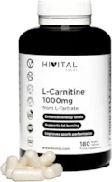 Produktbild von Bewertung Hivital Foods L-Carnitin 1000 mg 180 vegane Kapseln L Carnitin hilft bei der Gewichtsabnahme und Fettverbrennung steigert Ausdauer und Energie verbessert die Muskel- und Sportleistung