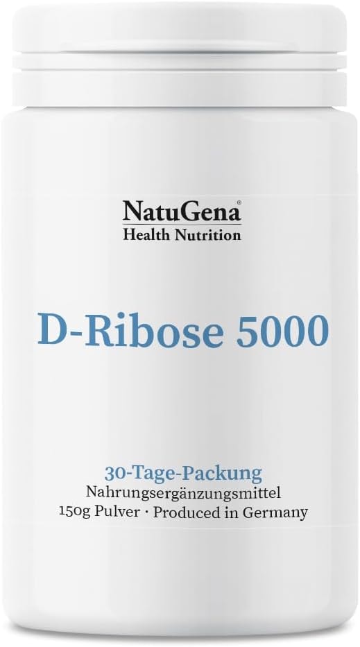Produktbild von Bewertung NatuGena D Ribose 5000 Energiestoffwechsel Teil der RNA und Baustein von ATP 150g Pulver 30-Tage-Packung