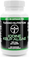 TUDIMO - Jod Kelp Algen Extrakt Kapseln 225 mcg - 150 Stück (5 Monatsvorrat) an Schnell Auflösende Jod Tabletten, mit je 225mcg an Hochdosiertes Iodine Supplement Extract Pulver