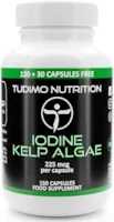 Produktbild von TUDIMO - Jod Kelp Algen Extrakt Kapseln 225 mcg - 150 Stück (5 Monatsvorrat) an Schnell Auflösende Jod Tabletten, mit je 225mcg an Hochdosiertes Iodine Supplement Extract Pulver
