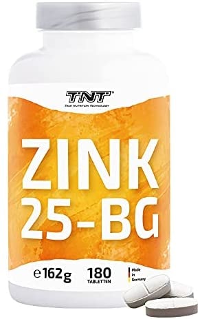 TNT True Nutrition Technology  • 180 Premium Zink Tabletten • Hochdosiertes, Laborgeprüftest & Natürliches Zinc • 25 mg pro Tagesportion