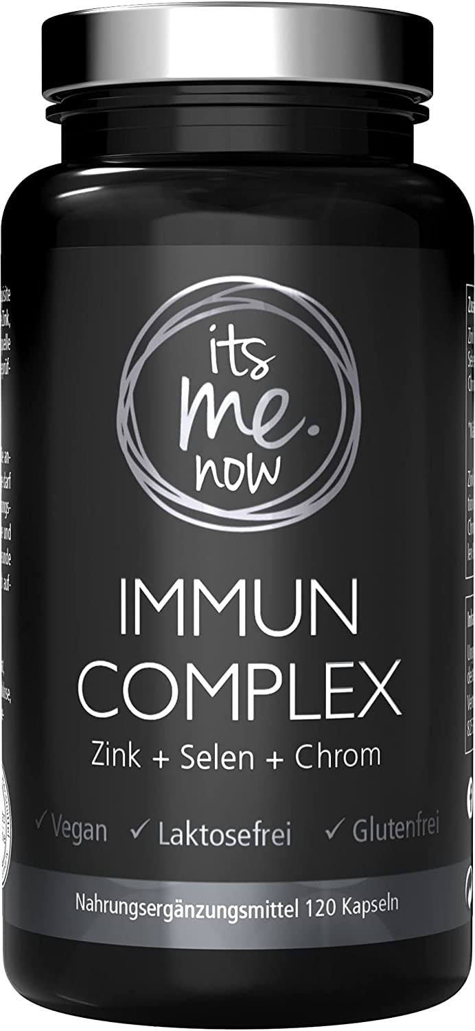 Produktbild von its me.now Immun Complex 120 Kapseln mit Zink+Selen+Chrom Mineralstoff Power-Kombi für dein Immunsystem, gesunde Haare & Nägel | 100 % vegan, laborgeprüft, in Deutschland hergestellt