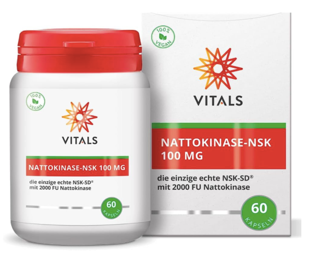 Produktbild von Bewertung VITALS NATTOKINASE-NSK Kapseln NSK-SD® MIT 2000 FU NATTOKINASE (Fibrinolytic Units) Artikelnummer V4683