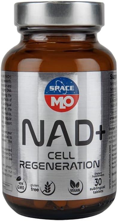 Produktbild von Bewertung MLO Space NAD+ 100 mg Apothekenqualität DNA-Reparatur β-Nicotinamide DNA-Repair Anti-Aging stärkt das Immunsystem Antioxidans Repariert das molekulare System Vegan 30 Sublingualtabletten