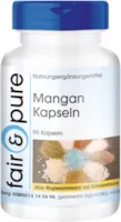 Produktbild von Fair & Pure - Mangan Kapseln - 4mg als Mangangluconat - gut resorbierbar durch Gluconatform - vegan - ohne Magnesiumstearat - 90 Kapseln