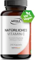 Produktbild von Fehle Sports Natürliches Vitamin C Hochdosiert - 240 Vegane Kapseln 4 Monatsvorrat Acerola-Extrakt Und Hagebutten-Extrakt 400mg Reines Vitamin C Pro Tagesdosis (2 Kapseln) Laborgeprüft