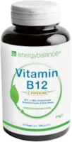 EnergyBalance Vitamin B12 - Kapseln mit Rote Beete und Piperine - Biologisch Aktiv, 100% reine Zutaten - Vegan, Glutenfrei, ohne Zusätze - 500mcg - 90 VegeCaps