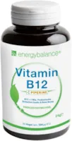 Produktbild von Bewertung EnergyBalance Vitamin B12 Kapseln mit Rote Beete und Piperine Biologisch Aktiv 100% reine Zutaten Vegan Glutenfrei ohne Zusätze 500mcg  90 VegeCaps