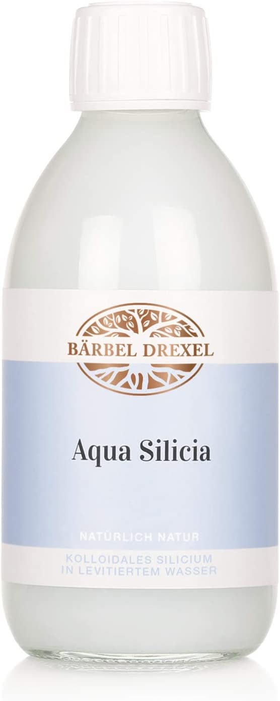 BÄRBEL DREXEL® Aqua Silicia – Kolloidales Silizium In Levitiertem belebtem Wasser (250ml) 100% Vegane Herstellung Deutschland Bindegewebe Haut Haare Nägel Knorpel Natürliches Siliciumdioxid