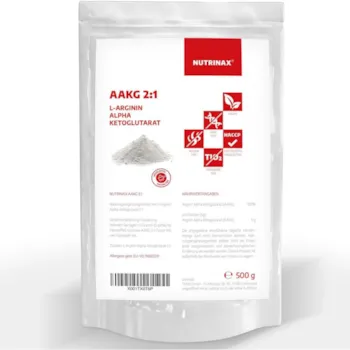 Produktbild von Bewertung NUTRINAX AAKG 500g Pulver L-Arginin-Alpha-Ketoglutarat 2:1 vegan, ohne Füll- und Zusatzstoffe Aminosäure Arginin 100 Portionen Premiumqualität
