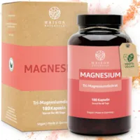 MAISON NATURELLE Magnesiumcitrat Kapseln (180 Stück) – Hochdosiert mit 2250 mg Magnesium – Magnesiumcitract Hochdosiert Kapseln Magnesiumcitract Magnesium Citrate Magnesiumcitract Kapseln Vegan