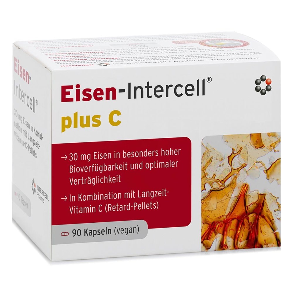 Produktbild von Bewertung EISEN INTERCELL plus Vitamin C magensaftresistente Kapseln gegen Eisenmangel