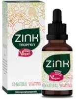 Produktbild von NATURAL VITAMINS Zink Tropfen 100ml (3400 Tropfen) Premium: Zink-Sulfat Flüssig (Ionisches Zink) hochdosiert, Vegan, Ohne Alkohol, in Deutschland produziert