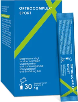 Produktbild von Bewertung Orthocomplex Sport 30 Sticks mit der sportlichen Dosis Vitamine & Mineralien für jeden Tag Pre Workout & Post Workout - Nahrungsergänzungsmittel mit Magnesium für die Muskelfunktion