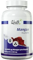 Produktbild von Zec+ Nutrition - Health+ Mangan - 90 Kapseln mit 10 mg Mangangluconat pro Kapsel, wertvolles Spurenelement, Made in Germany
