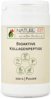 NatureFit Human Premium Collagen Pulver 500g Peptide Typ 1, 2 und 3 Perfekte Löslichkeit Geschmacksneutral - Bioaktives Kollagen Hydrolysat - 500 g bioaktive Kollagenpeptide - Weidehaltung