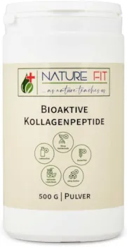 Produktbild von Bewertung NatureFit Human Premium Collagen Pulver 500g Peptide Typ 1, 2 und 3 Perfekte Löslichkeit Geschmacksneutral - Bioaktives Kollagen Hydrolysat - 500 g bioaktive Kollagenpeptide - Weidehaltung