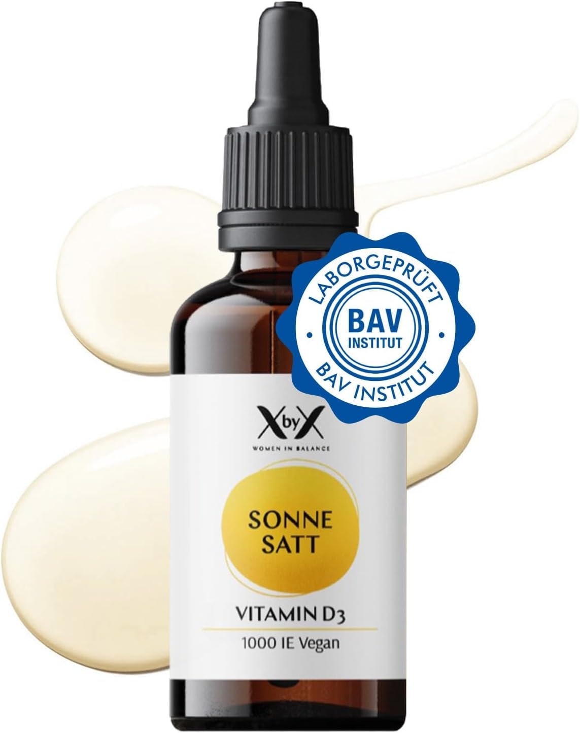 Produktbild von Bewertung XbyX Sonne Satt Premium Vitamin D3 Tropfen hochdosiert 30ml 950 Tropfen pflanzlich mit 1000 I.E.