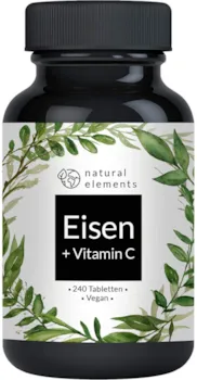Produktbild von natural elements Eisen mit 40mg natürlichem Vitamin C 240 Tabletten
