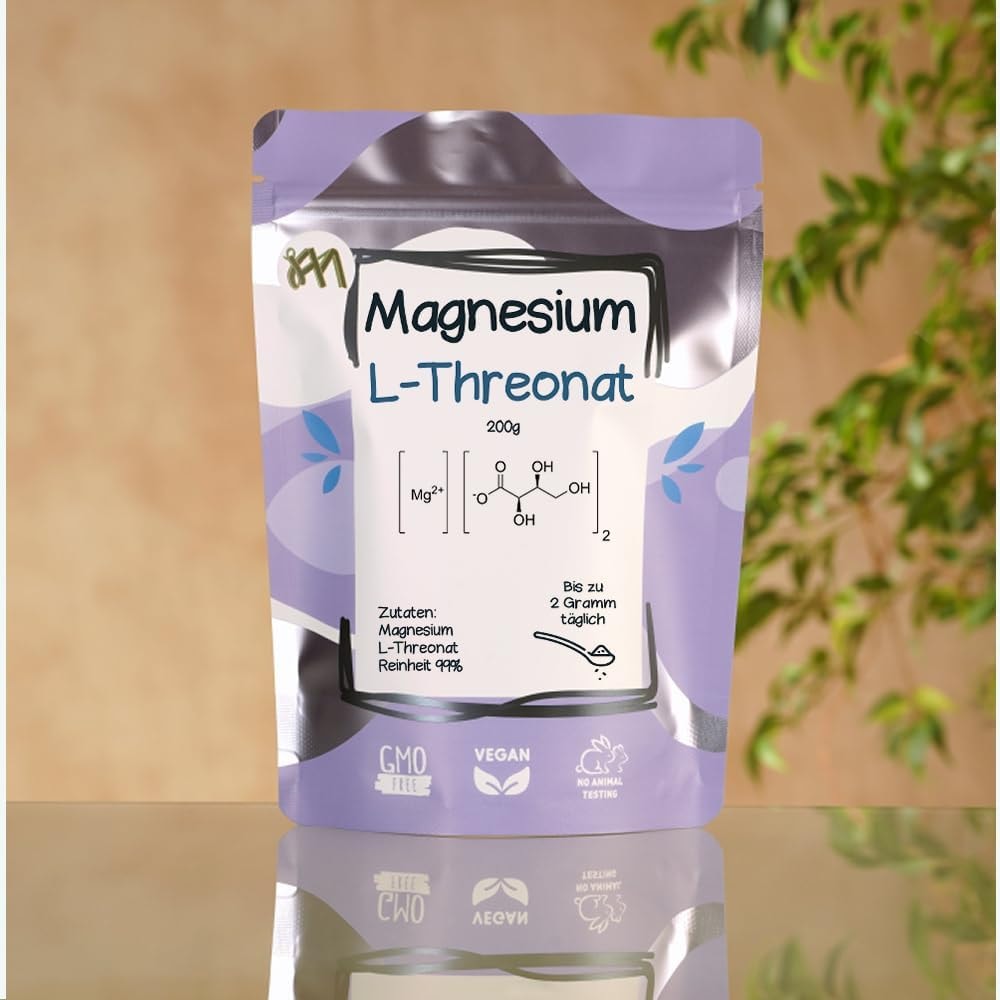 Produktbild von Bewertung HM Nutralogicals Magnesium L-Threonate Magtein Pulver 200 g laborgeprüft hochrein 99% höchste Bioverfügbarkeit kann die Blut-Hirn-Schranke überwinden