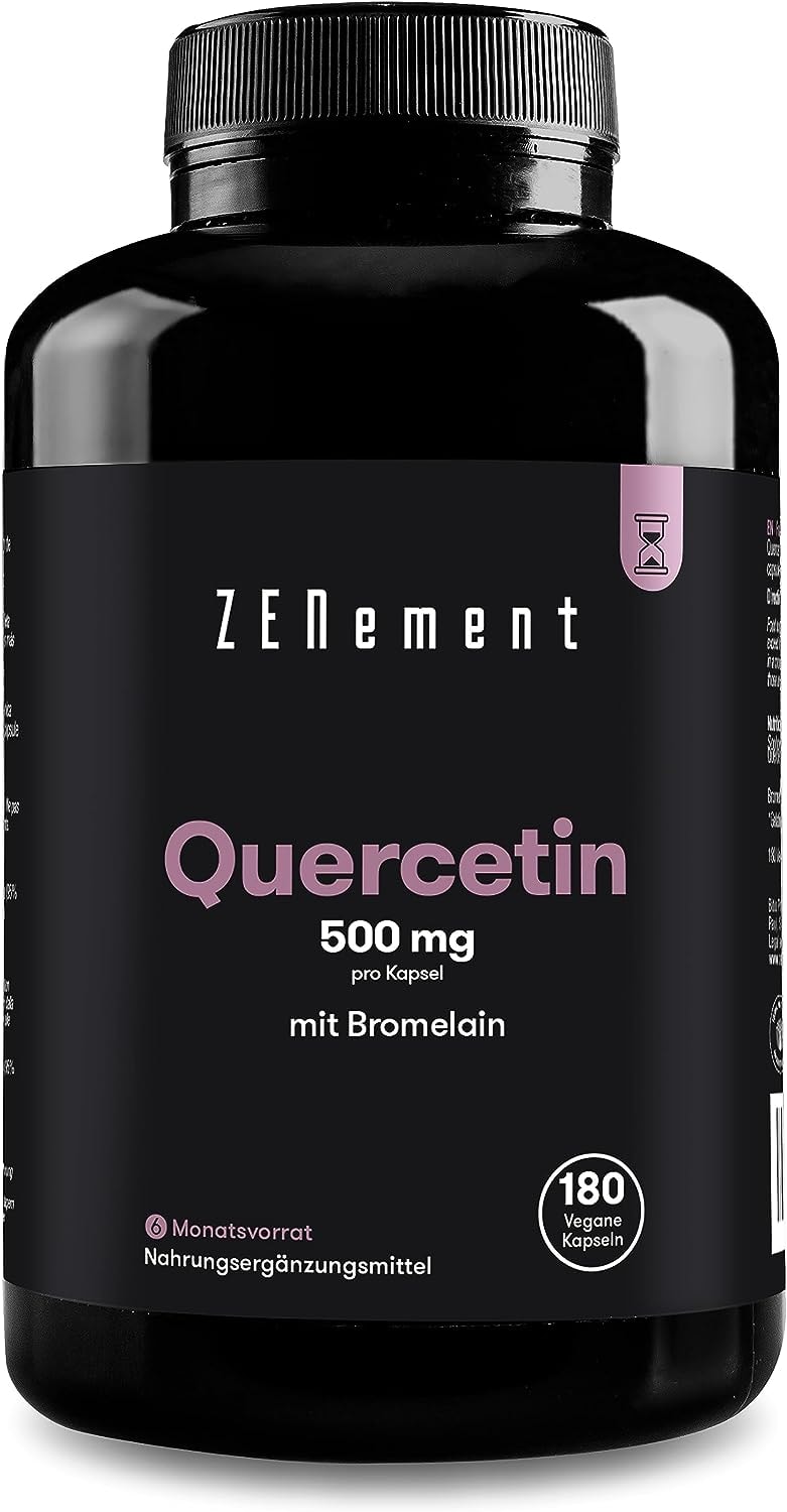 Produktbild von Bewertung Zenement Quercetin 500mg 180 vegane Kapseln für 6 Monate Vorrat Natürlich aus japanischem Schnurbaum-Blütenextrakt | 100% Vegan & Ohne Zusätze, Hochdosiert, Premium Qualität | Zenement