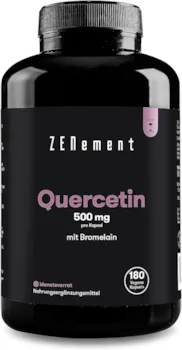 Produktbild von Bewertung Zenement Quercetin 500mg 180 vegane Kapseln für 6 Monate Vorrat Natürlich aus japanischem Schnurbaum-Blütenextrakt | 100% Vegan & Ohne Zusätze, Hochdosiert, Premium Qualität | Zenement