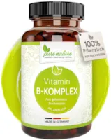 Produktbild von Pure Nature Vitamin B Komplex Hochdosiert rein aus Buchweizen 90 Kapseln Alle B-Vitamine Vegan Laborgeprüft Ohne Zusatzstoffe