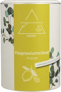 ingenious nature Laborgeprüftes Magnesiumcitrat Pulver 500g Magnesium-Pulver ohne Zusätze, vegan mit Messlöffel und Zertifikat