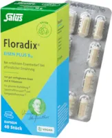 Produktbild von Bewertung Salus Floradix Eisen plus B12 40 Kapseln 16 g bei erhöhtem Eisenbedarf bei vegetarischer und veganer Ernährung mit gut verfügbarem Eisen und Vitamin B12