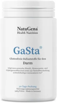 Produktbild von Bewertung NatuGena GaSta glutenfreie Ballaststoffe für die Darmflora mit Vitamine Mineralstoffe hoher Anteil an L-Glutamin und Curcuma 548g Pulver