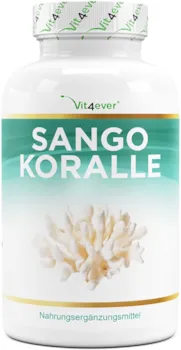 Vit4ever - Sango Meereskoralle - 180 Kapseln (2 Monate) - Natürliche Quelle für Kalzium (20%) & Magnesium (10%) im körpereigenen Verhältnis von 2:1 - Hochdosiert - Laborgeprüft
