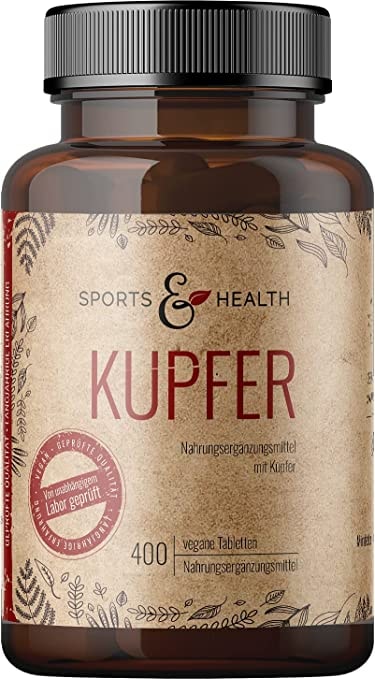 Produktbild von CDF Sports & Health Solutions Kupfer Tabletten 400 Tabletten Kupfer 2mg Pro Tagesdosierung Vegan Kupfer Aus 3 Verbindungen - Kupferbisglycinat Kupfercitrat Kupfergluconat - In Deutschland Geprüft