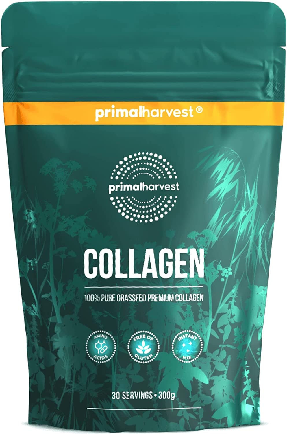 Produktbild von Bewertungsergebnis Primal Harvest Collagen Pulver (30 Portionen) Bioaktives Premium Collagen Complex - nachhaltige Grasfütterung - Kollagen Hydrolysat - Geschmacksneutral - optimale Löslichkeit