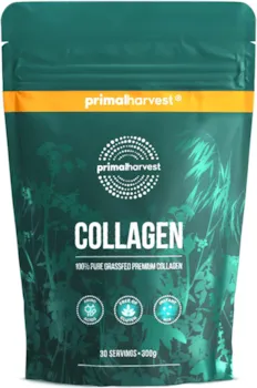 Produktbild von Bewertungsergebnis Primal Harvest Collagen Pulver (30 Portionen) Bioaktives Premium Collagen Complex - nachhaltige Grasfütterung - Kollagen Hydrolysat - Geschmacksneutral - optimale Löslichkeit