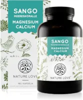 Produktbild von NATURE LOVE Sango Meereskoralle 180 Kapseln Natürliche Quelle für Kalzium (20%) und Magnesium (10%) im körpereigenen Verhältnis von 2:1. Hochdosiert und in Deutschland produziert