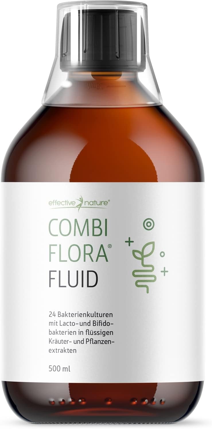 Produktbild von Bewertung effective nature Combi Flora Fluid für die Darmflora mit 24 lebensfähige Bakterienstämme sowie hochwertige Pflanzen- und Kräuterextrakte