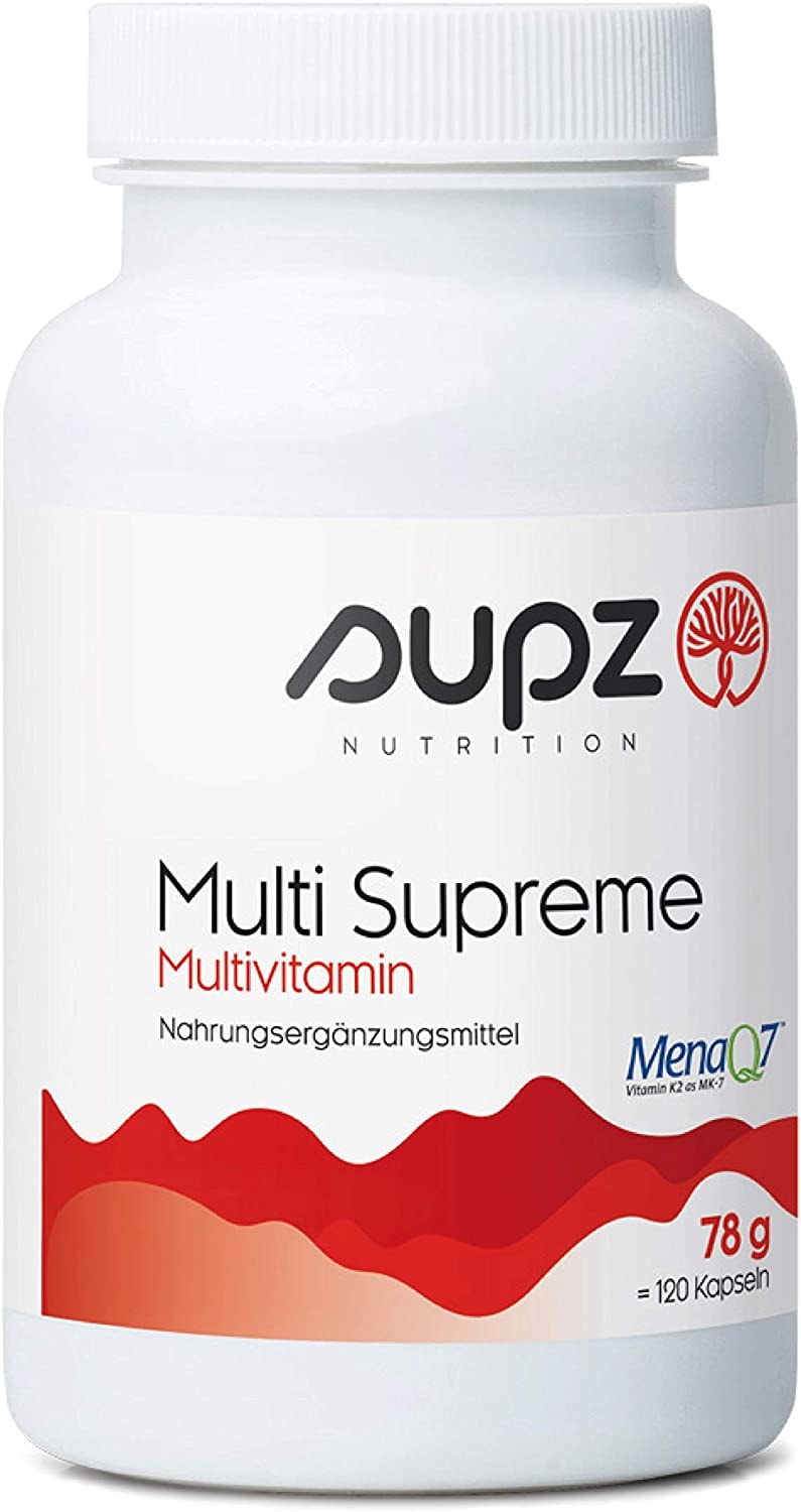 Produktbild von Supz Nutrition - Multivitamin Kapseln in Premium Qualität | Hochdosiert | 60 Tagesrationen (120 Kapseln) | Made in Germany