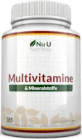 Produktbild von Nu U Nutrition - Multivitamin & Mineralstoffe A-Z - 365 Vegetarische Tabletten - 1 Jahresvorrat - 24 Vitamine und Mineralstoffe pro Tablette Hochdosiert - Nu U Nutrition