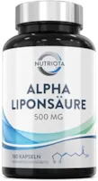 Produktbild von Nutriota - Alpha-Liponsäure ALA 500mg | 180 hochdosierte vegane Kapseln | Hilft bei Entzündungen, unterstützt Blutzucker-Regulation und Nervengesundheit, wirksam gegen kribbelnde Füße, Hände, Gliedmaßen und mehr