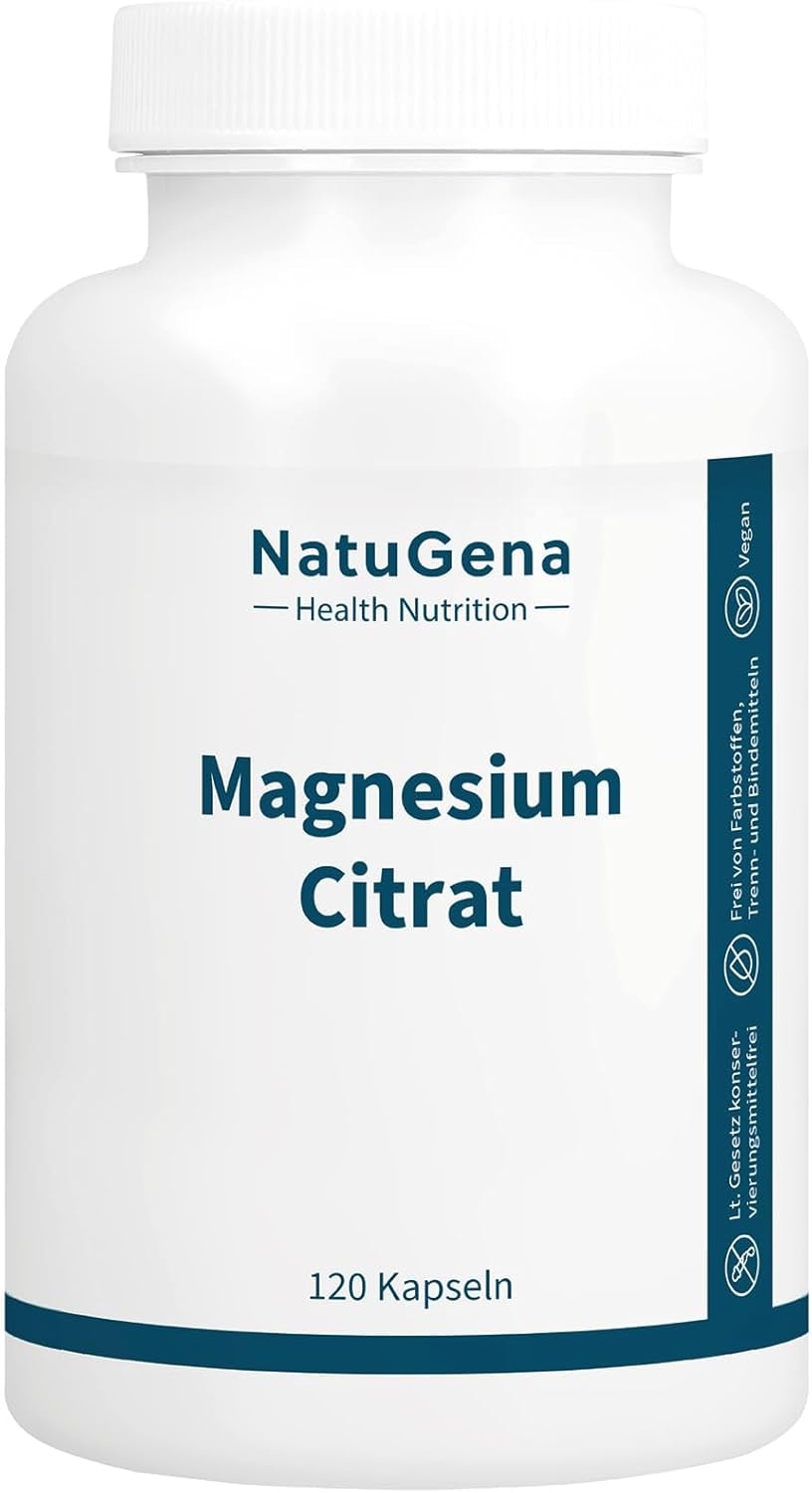 Produktbild von Bewertung NatuGena MagnesiumCitrat Optimal dosiertes Magnesium in Citratform 120 Kapseln für 60 Tage