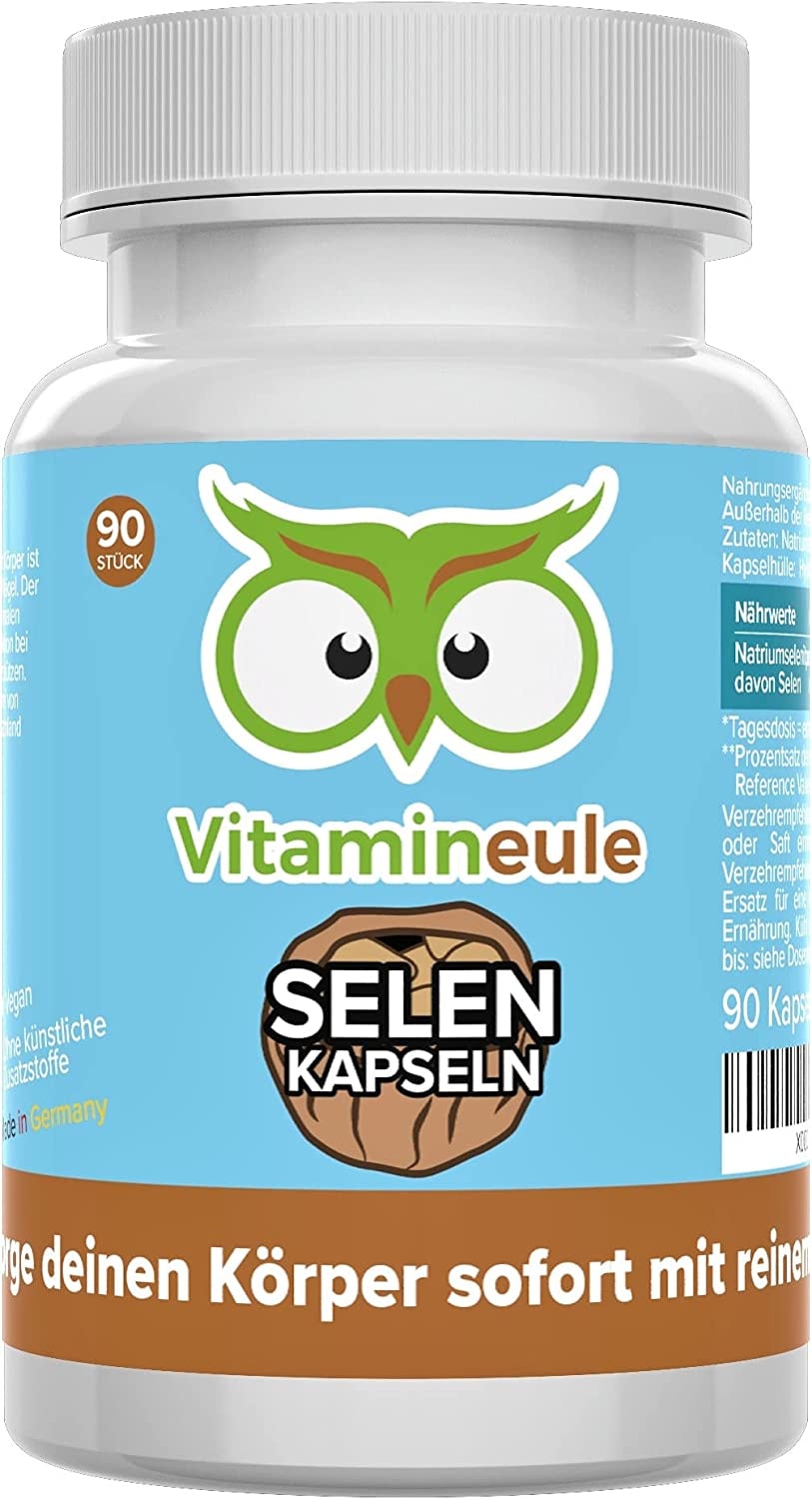 Produktbild von Vitamineule - Selen Kapseln - 200µg - hochdosiert - Qualität aus Deutschland - ohne Zusätze - vegan - laborgeprüft - reines Natriumselenit - kleine Kapseln statt Tabletten - hohe Bioverfügbarkeit - Vitamineule®
