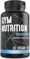 Gym Nutrition EISEN Komplex- Eisen + Biotin + Vitamin B12 + Vitamin C Hochdosiert, vegan und ohne Zusätze Laborgeprüft - Made in Germany 90 Kapseln