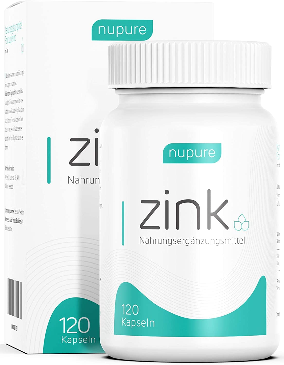 Produktbild von Nupure Zink - 25 mg Zinkbisglycinat -120 hochdosierte Kapseln, hohe Bioverfügbarkeit, ohne Zusatzstoffe von Nupure